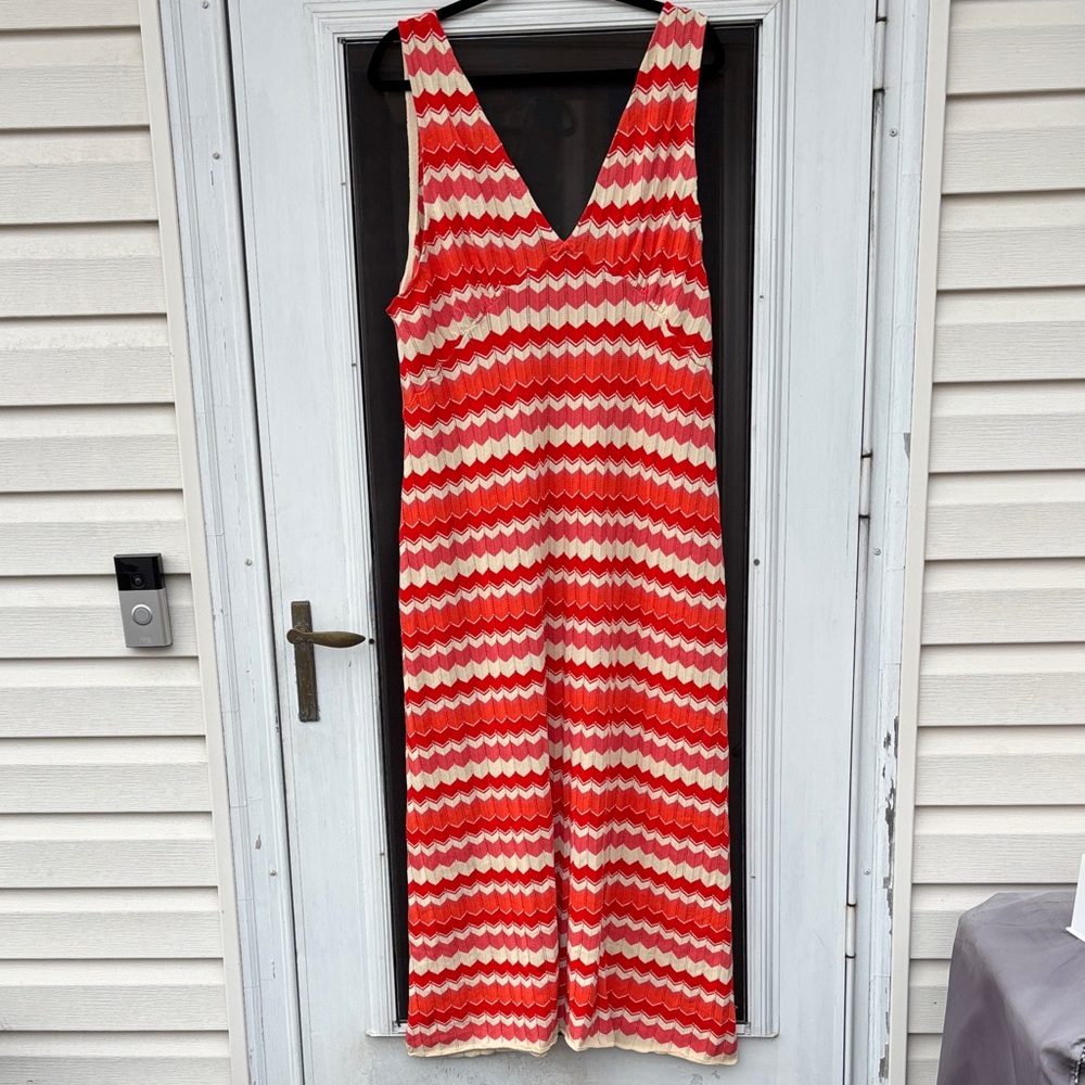 Anthropologie/ RIXO Ladies Sandrine Open Knit Cotton Midi Dress-16-EUC